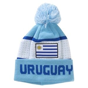 Uruguay Flag Soccer Knit Hat Pom Beanie Adult Size White Blue Uruguayan Gift
